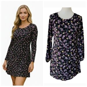 Speechless long sleeve floral dress with cut-out back Women's size medium